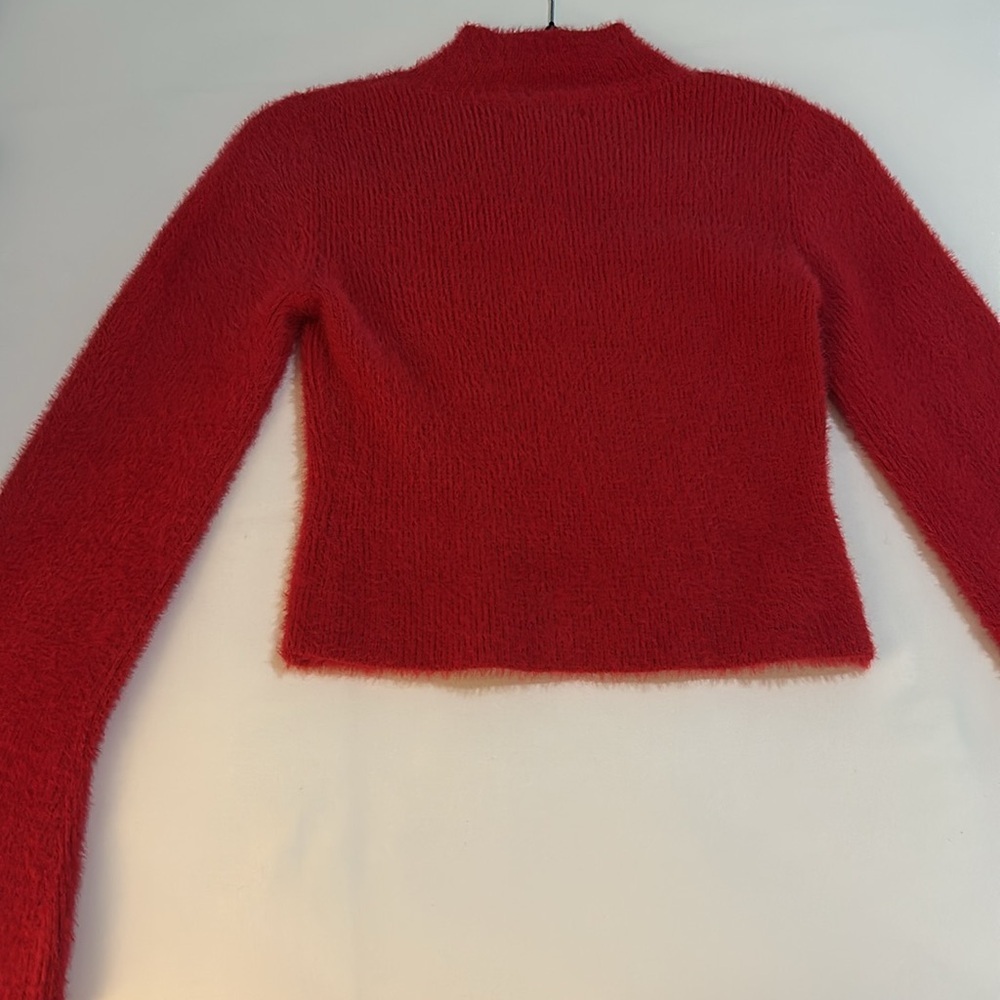 NWOT Sincerely Jules Red Fuzzy Turtleneck Sweater Size S - Picture 10 of 13